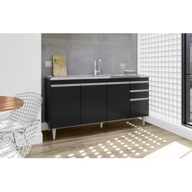 Imagem de Balcão para Pia Lorena 160cm Sem Tampo Cozinha - Maderatto Móveis, Pre