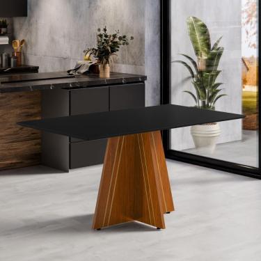 Imagem de Mesa De Jantar 6 Lugares Multimóveis Cr50248 Cinamomo-preto