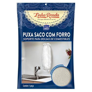 Imagem de Puxa Saco Linha Renda para Organizar Sacolas Plásticas em 100% Poliéster com Forro e Al...
