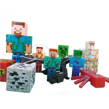 Imagem de Kit Minecraft Dragão 3 Bonecos + 1 Aranha Vermelha para Brincar com Personagens e Blocos Vermelha Smart Bracelet