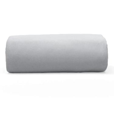 Imagem de Lençol Basic Queen 100% Algodão em Malha Penteada com Elástico Liso Prata para Cama Queen
