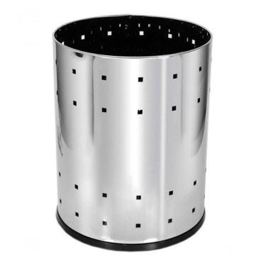 Imagem de Lixeira Telada 13L Aço Inox com Fundo Plástico para Lixo Seco em Casa Ou Escritório Inox