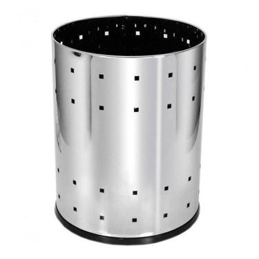 Imagem de Lixeira Telada 13L Aço Inox para Lixo Seco com Fundo Plástico Resistente Inox