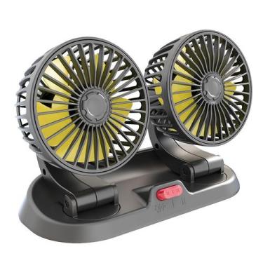 Imagem de Ventilador de refrigeração de carro de cabeça dupla 12V/24V para veícu