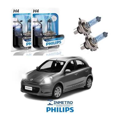 Imagem de Lâmpadas Farol Nissan March Philips H4 BlueVision