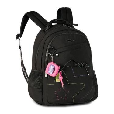 Imagem de Mochila Escolar Feminina Luluca Bolsa Casual Moderna Juvenil, Preto