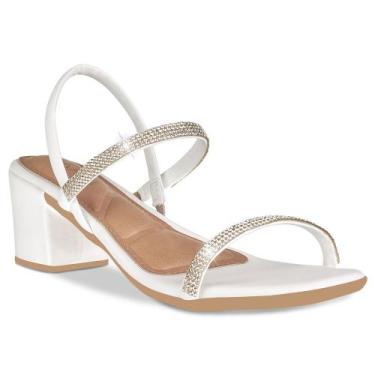 Imagem de Sandalia Saltinho Feminino Casual Salto Bloco Com Strass - Grupo Takat