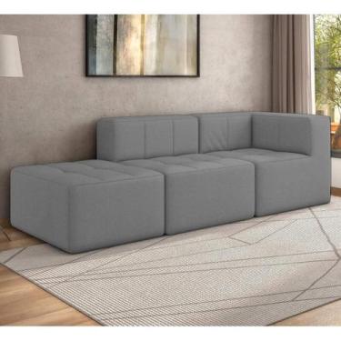 Imagem de Sofá Modulado na Caixa 3 Lugares 231cm Espuma D33 Multimóveis CR45353,