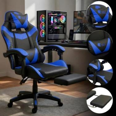 Imagem de Cadeira Gamer Eagle Force Ergonômica com Apoio Pés Retrátil Reclinável