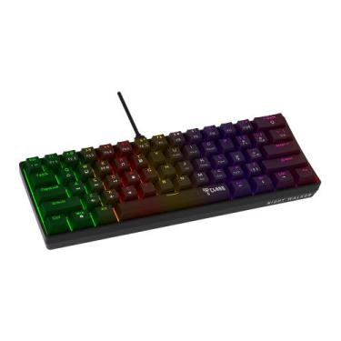 Imagem de Teclado Mecânico 60 CLANM Walker Switch Red ABNT2 Anti Ghosting, Preto