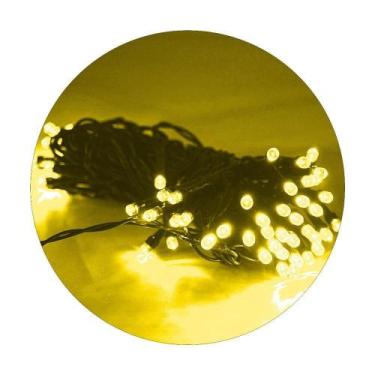 Imagem de Cordão De Lampadas Led Pisca 10 Metros 80l Carregamento Solar Natal Am