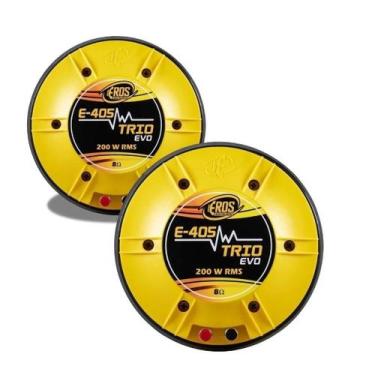 Imagem de Kit 2 Driver Eros E405 Trio EVO Amarelo 200w 8 Ohms Profissional E405 
