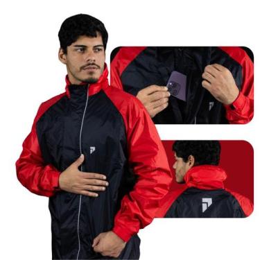 Imagem de Capa De Chuva Motoqueiro Nylon Traveller Premium impermeável Gola Alta