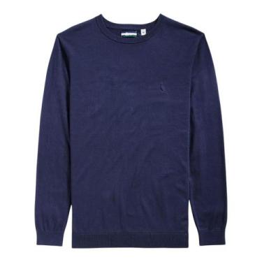 Imagem de Suéter Reserva Gola Careca Tricot Masculino Azul Marinho, M, Gulf blue