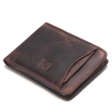 Imagem de Carteira Masculina Couro Slim Moderna Porta Cartão Documentos Cnh Moed
