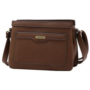 Imagem de Bolsa Feminina Transversal Design Moderno Elegante Chenson, Cafe, UN