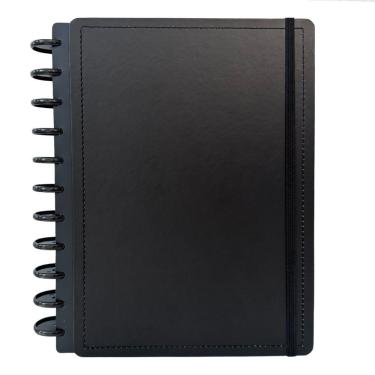 Imagem de Caderno de Disco Disko Caderno Inteligente Médio 190mm X 255mm 80 Folhas Reposicionáveis Capa Dura com Elástico Preto
