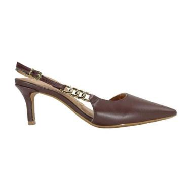 Imagem de Scarpin Vizzano Feminino Salto Fino Marrom, Pc, Pelica chocolate, 37