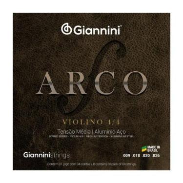 Imagem de Corda Para Violino Gianni 4/4 Arco Alumínio Aço Geavva Média - GIANNIN
