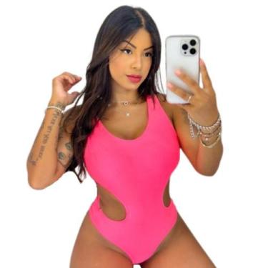 Imagem de Body Alças Regata Sexy Abertura Lateral Com Bojo - Gringas Model, Rosa
