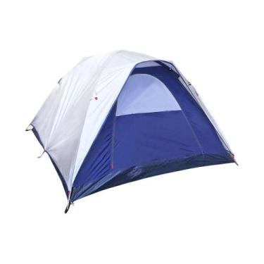 Imagem de Barraca NTK Dome 3 pessoas Cinza e Azul Camping compacto, 2 entradas, 