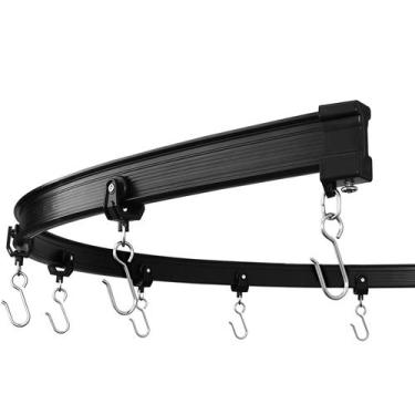Imagem de Trilho de teto KXlife Black Flexible (3,7 m) com trilhos de cortina