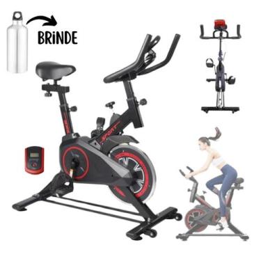 Imagem de Bike Bicicleta Ergométrica Spinning Profissional 100KG Academia com Pa