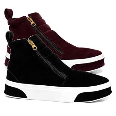 Imagem de Kit 2 Tênis Feminino GuGi Botinha De Academia em Camurça Leve 203-GG;Cor:Preto e Bordô;Tamanho:36