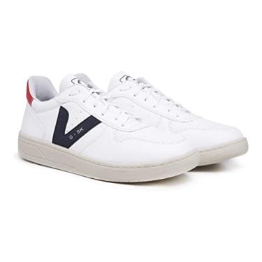 Imagem de Tênis Masculino Casual Caminhada Acadêmia Branco E Vermelho Tamanho:44;Cor:Branco com Vermelho;Gênero:Masculino