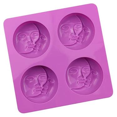 Imagem de Molde Forma Silicone Sabonete Artesanal 4 Cavidades Lua S23