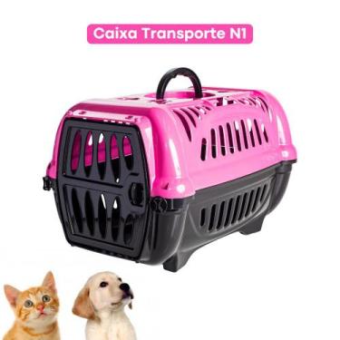 Imagem de Caixa De Transporte Número 1 Cães Gato Coelho Rosa Jel Plast - Shop Ma