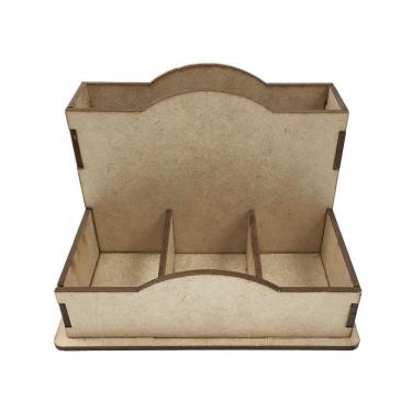 Imagem de Porta Guardanapo Mdf Restaurante 4 Divisórias 10,5X14X10 Cm