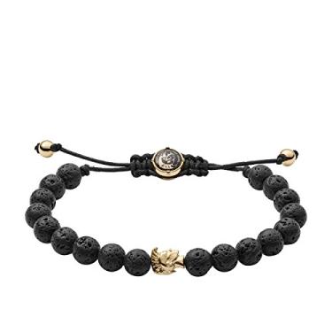 Imagem de Diesel Pulseira masculina de aço inoxidável e contas, 17.5 cm - 25 cm, Aço inoxidável