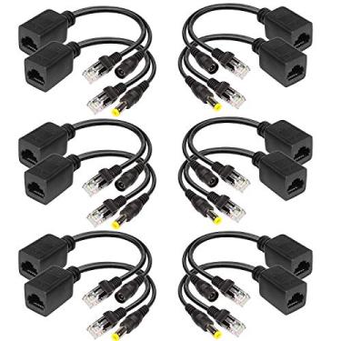 Imagem de Injetor PoE passivo 6 pares PoE Splitter Kit passivo PoE Injector e Divisor PoE Kit com conector DC de 5,5 x 2,1 mm conector RJ45 Power Over Ethernet