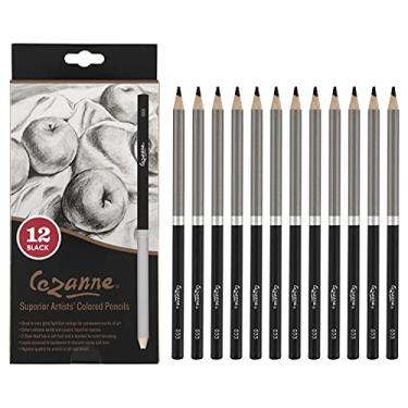 Imagem de Creative Mark Cezanne Conjunto de 12 lápis de cor premium pretos - lápis de desenho altamente pigmentados - lápis de colorir para desenhar, misturar, colorir e mais