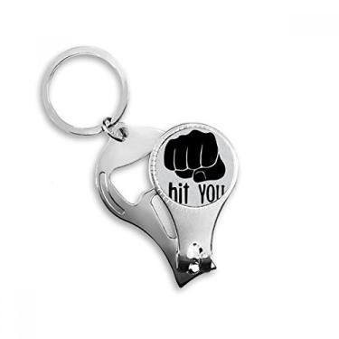 Imagem de Contorno de punho personalizado gesto unha alicate anel chaveiro abridor de garrafa cortador