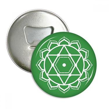 Imagem de Padrão de flores geometria símbolo estrela abridor de garrafas ímã de geladeira emblema multifuncional