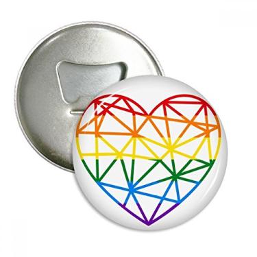Imagem de Arco-íris Gay Modelo Lésbica Abridor de Garrafas Coração Imã de Geladeira Emblema Multifuncional