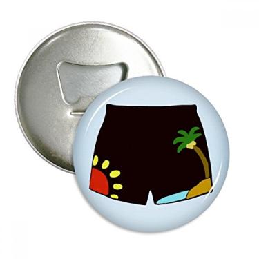 Imagem de Ilustração de calça de praia preta, abridor de garrafas, ímã de geladeira, emblema multifuncional