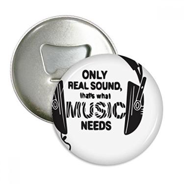 Imagem de Música Fone de Ouvido Música Palavras Som Abridor de Garrafas Ímã de Geladeira Emblema Multifuncional Emblema