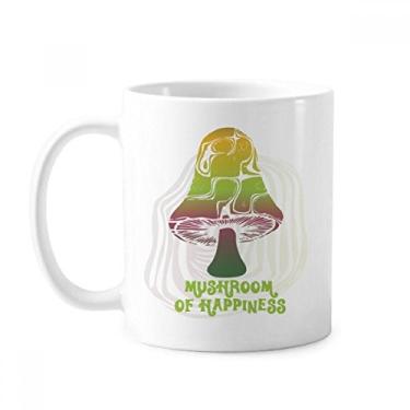 Imagem de Linda caneca com ilustração de criatura de cogumelo verde cerâmica xícara de porcelana de café louça