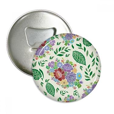 Imagem de Imã de geladeira com estampa de folhas de flores estilo chinês japonês emblema multifuncional