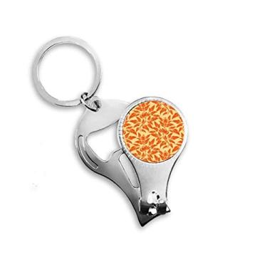 Imagem de Alicate de unha floral clássico decorativo laranja dourado chaveiro abridor de garrafas cortador