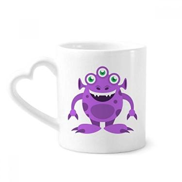 Imagem de Caneca alienígena monstro alienígena roxo café cerâmica copo de coração