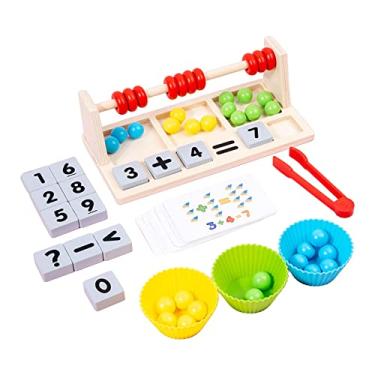 Imagem de shamjina educativo de matemática 3 em 1, presentes de aniversário, classificação de cores, contagem matemática, placa de correspondência