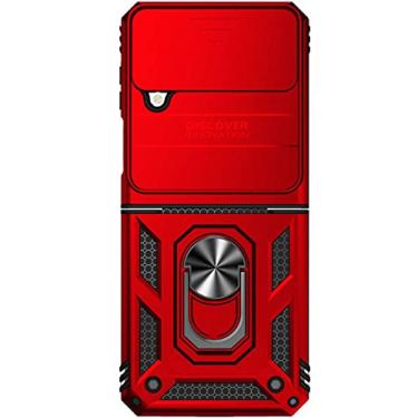 Imagem de Capa dobrável com suporte de anel de dedo à prova de choque para Samsung Galaxy Z Flip4 5G Flip 4 Zflip4 Proteção de lente sem impressão digital, vermelho, para Samsung Z Flip 4