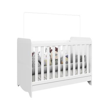 Imagem de Berço Mini Cama MDF Ben Móveis Peroba - Branco Brilho