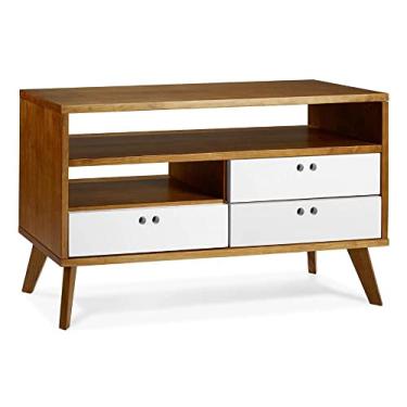 Imagem de Rack Holly Com 3 Gavetas Acab. Amendoa/branco - 21996