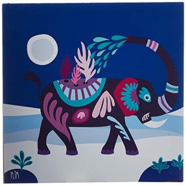 Imagem de Arte Maníacos Quadro Decorativo tipo Placa Elefante Plim Azul - 46x32,5cm