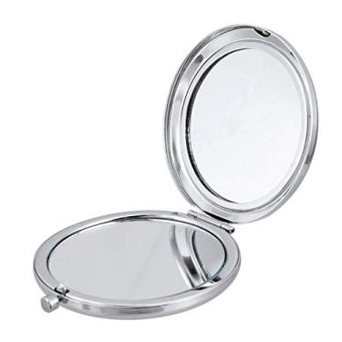 Imagem de Espelho De Maquiagem Portátil Espelho De Maquilhagem Dobrável Espelho De Maquiagem Redondo Espelho De Mão Dupla Face Bolsa Feminina Pequeno Espelho Área De Trabalho Metal Senhorita